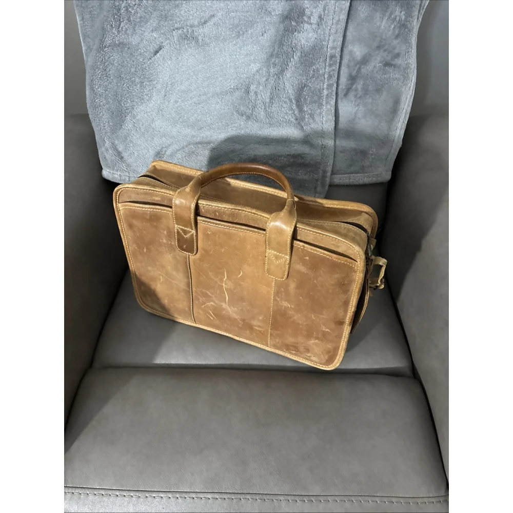 CANYON OUTBACK LEATHER GOODS CO. LEATHER BRIEFCASE CARRY ON BAG BUSINESS
